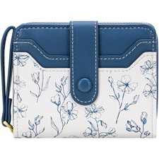 BIAOTIE Cartera para mujer, bonita cartera floral con dise o de Azul-Marino
