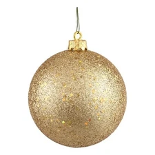 Vickerman 10" Contemporary Plastic Ball Ornament in Sequin Gold
