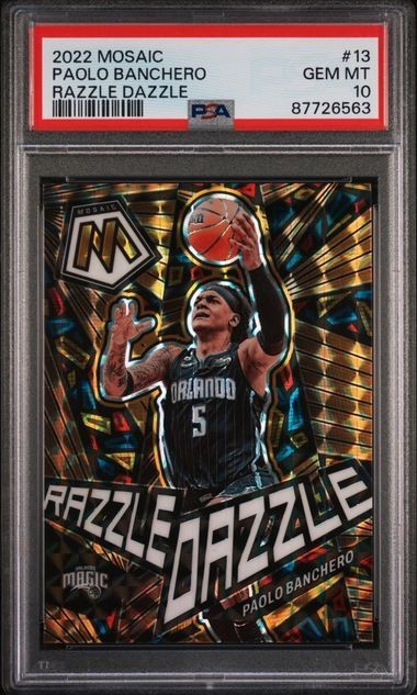 Paolo Banchero 2022 Panini Mosaic RC Razzle Dazzle Case Hit SP PSA 10 #13 Magic