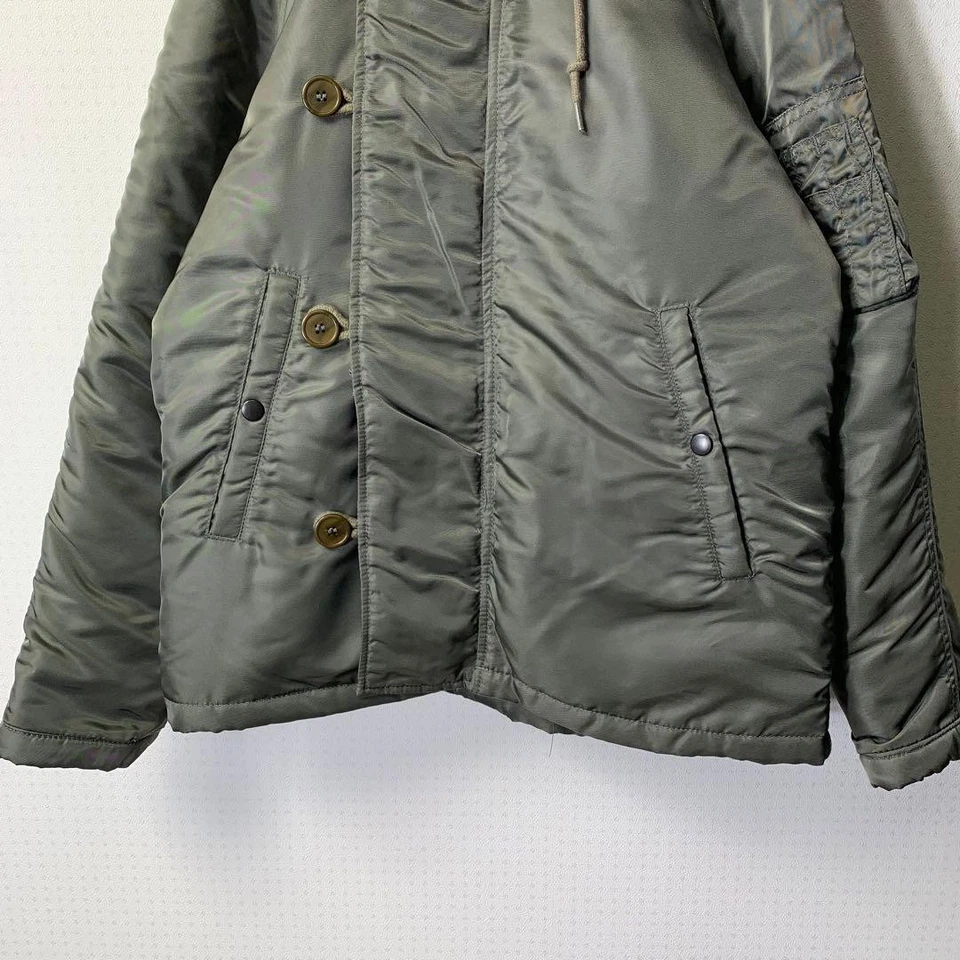 Excelente Chaqueta de Vuelo COCK PIT N-3B M Caqui Cuero Aislado De Japón Foto 3 de 4