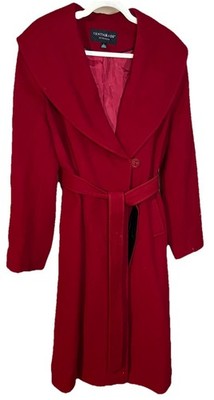 CENTIGRADE OUTERWEAR Wool Cashmere Blend True Red Long Tie VINTAGE Jacket W s L