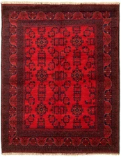 Traditional Hand-Knotted Geometric Carpet 5'11" x 7'5" Oriental Wool Area Rug