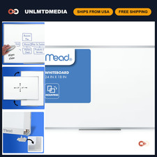 24" x 18" Non-Magnetic Dry Erase Board - Wall-Mounted Whiteboard, Silver Trim