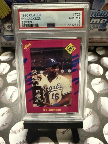 ⚾🔥1990 Bo Jackson T25 Rare Travel Set Card💎 PSA 8 Classic/Vintage/ MLB👀
