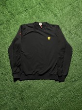 Ferrari x Puma Scuderia Black Sweater Mens L Pullover Crewneck Sweatshirt Jumper