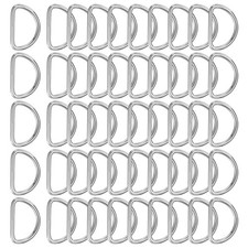 Metal D Ring Heavy Duty Welded D Rings Metal Buckle 1-1/4" Silver 50Pcs