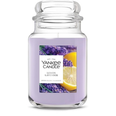 Lemon Lavender Scented Candle, 22oz Large Jar up to 150 Hour Burn Time, Giftable
