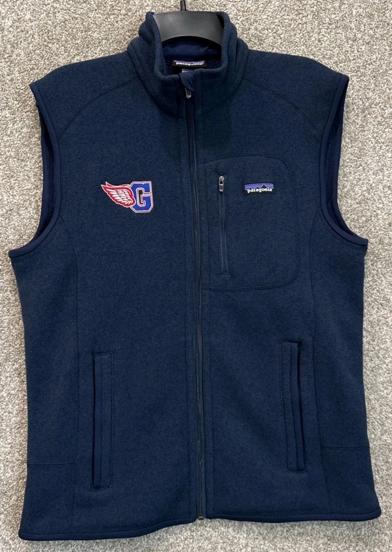 Patagonia Vest Mens Medium Blue Full-Zip Better Sweater Zip Outdoors Logo 25880