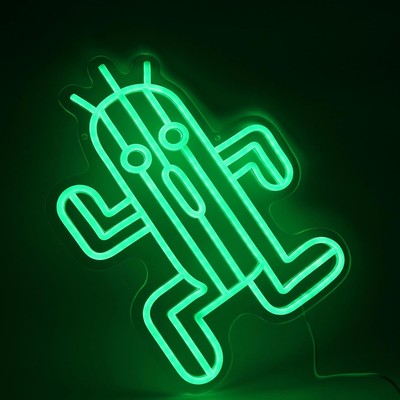 Cactus Neon Sign USB Powered Green Plant Cactus Neon