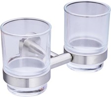 Toothbrush Holder Double Holder Transparent Rinsing Cup Tumbler Brushed, G1005C
