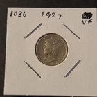 1927 Winged Liberty Head Mercury Dime  In Very Fine Condition