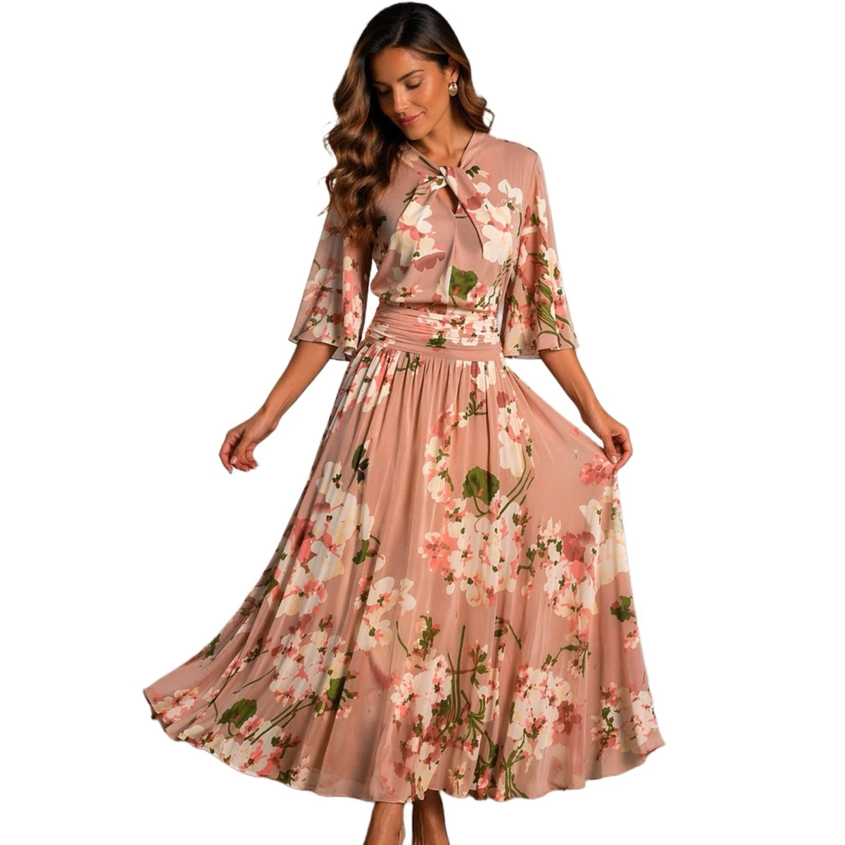 chinese dress ladies Formal Bridesmaid Dresses for Women Crewneck Lace Cap Sleeve Pleated A Line  Chiffon Flowy Maxi Dress Solid Prom Gowns Blue at Amazon Women's Clothing  store