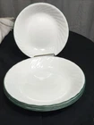 (4) Corelle Callaway Ivy Pasta Soup  Vintage Bowls 8.5" Green Swirl Edge 20 oz