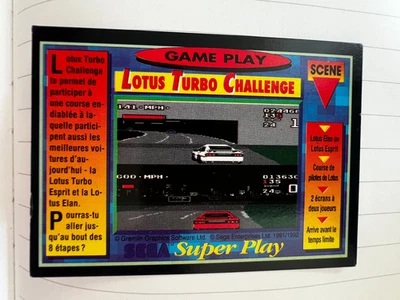 PANINI GAME PLAY / SEGA SUPER PLAY # 107 " LOTUS TURBO CHALLENGE " - Photo 1/4
