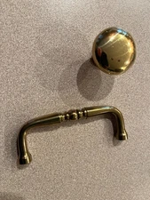 Brass Knobs (24) and Handles (20) 3 inches Lot of 44 total EUC