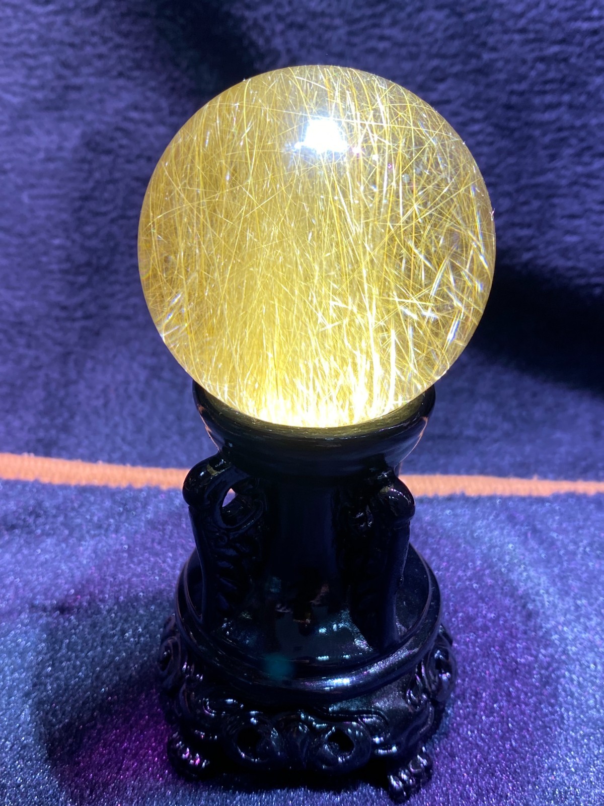 Top Natural Gold rutile Quartz Sphere Titanium crystal Flower Ball reiki mineral