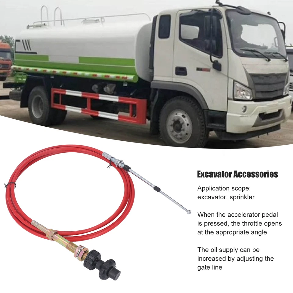 Manual Throttle Motor Control Cable PU Sheath Stainless Steel Low Fuel - Bild 3 von 4