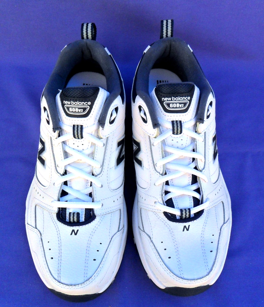 NEW BALANCE 608v2 Sneakers White Navy Mens 11 4E Extra Wide Training Walking EUC thumbnail 6
