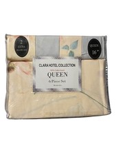 Clara Hotel Collection Queen 6Pc Sheet Set Ye...