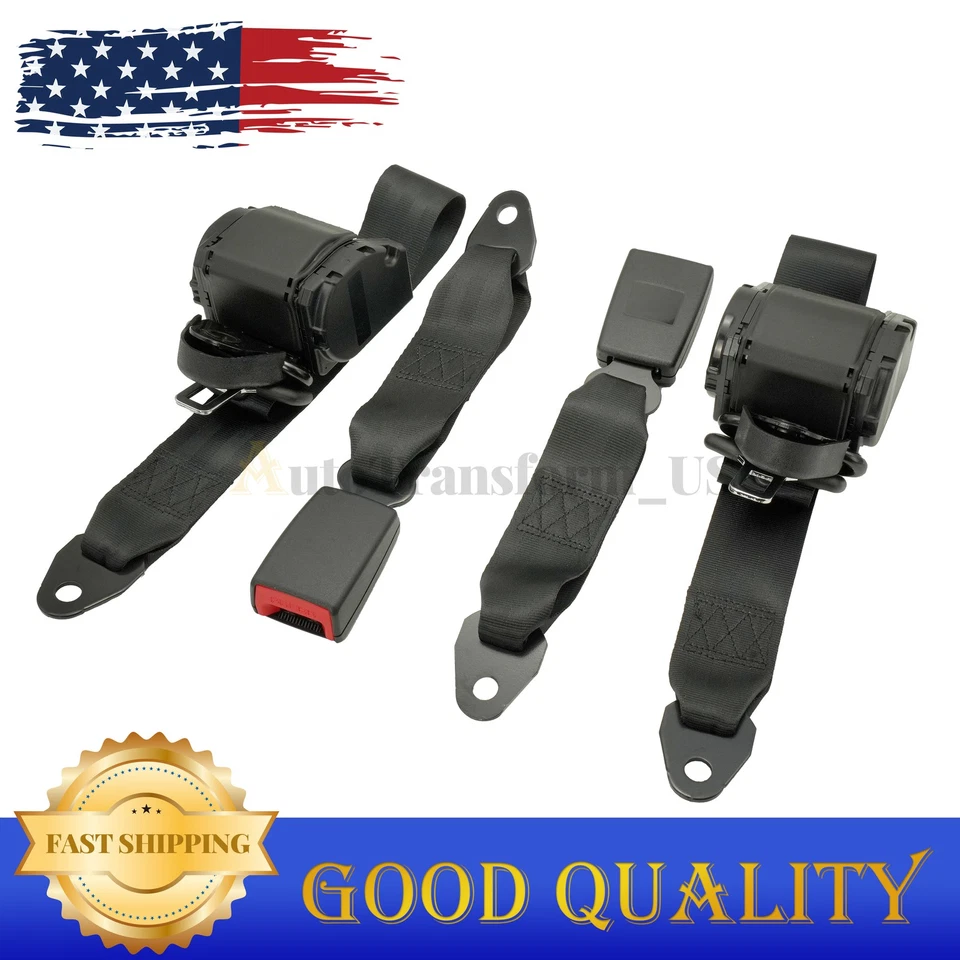Fit 1982-1995 Jeep CJ YJ Wrangler 2 Set Universal 3 Point Retractable Seat Belts Foto 3 de 4