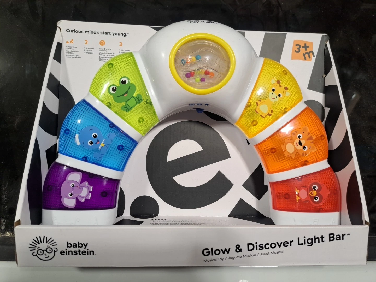 New Baby Einstein Glow & Discover Light Bar Musical Toy Age 3+ Month, 3 Language