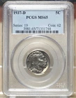 1937-D BUFFALO NICKEL PCGS MS65 351748