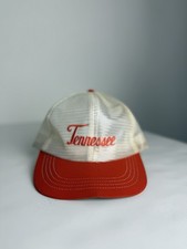Vintage 80s Tennessee Vols Snapback Hat Trucker White Cap Mesh NOS Adult