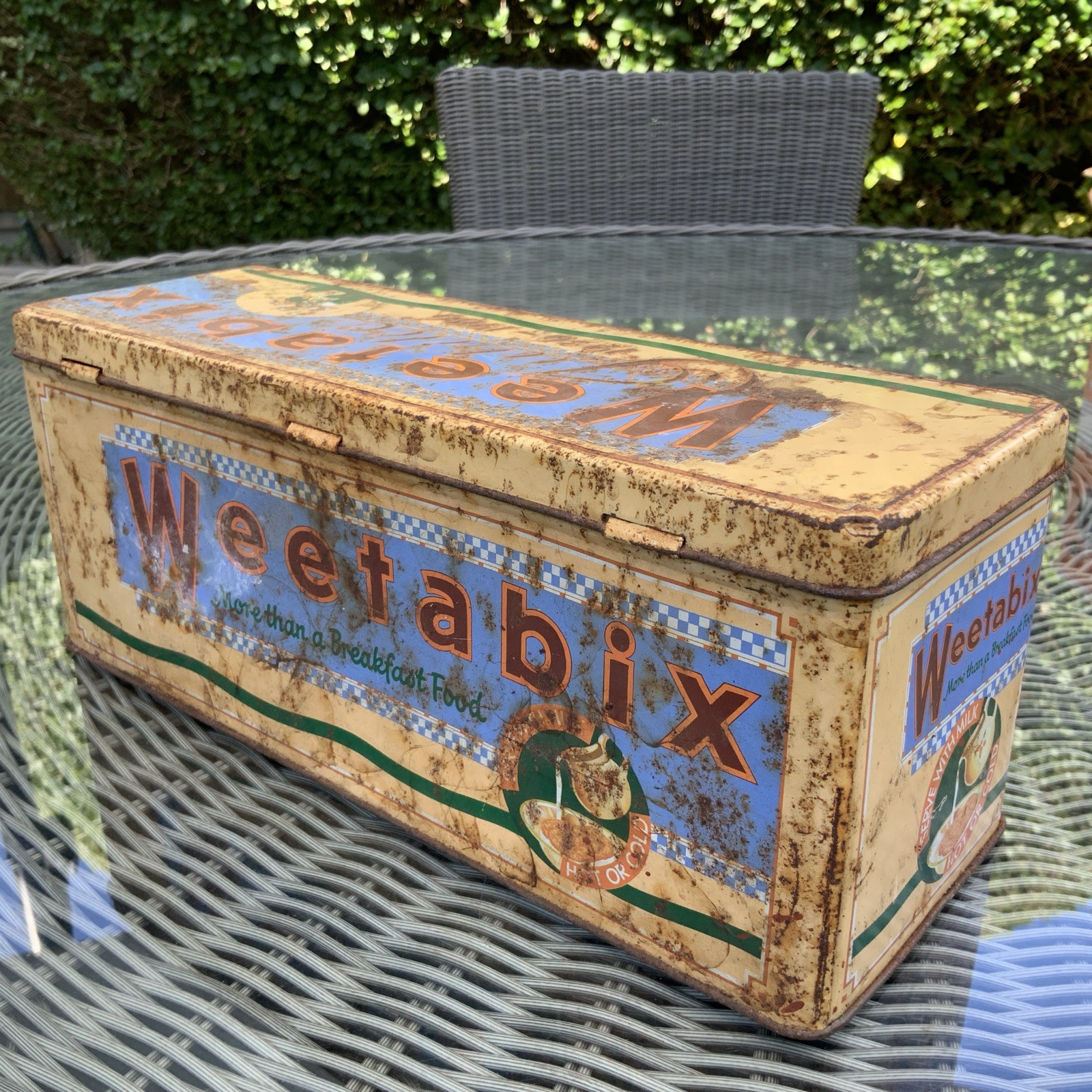 Vintage WEETABIX Golden Jubilee 1936-1986 Tin Rare Mancave cereal film prop 28cm