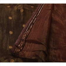 Sanskriti Vintage Black Sarees Georgette Hand Beaded Woven Fabric Cultural Sari