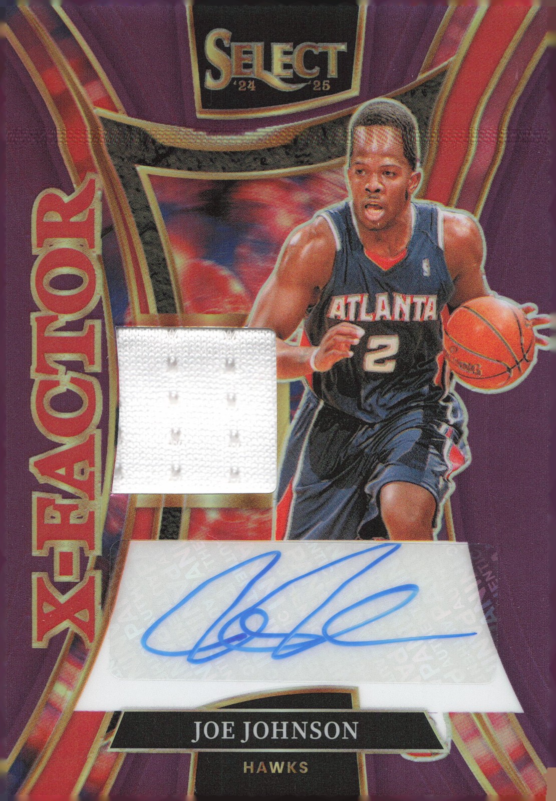 2024-25 Panini Select Joe Johnson X-Factor Memorabilia AUTO Purple /99