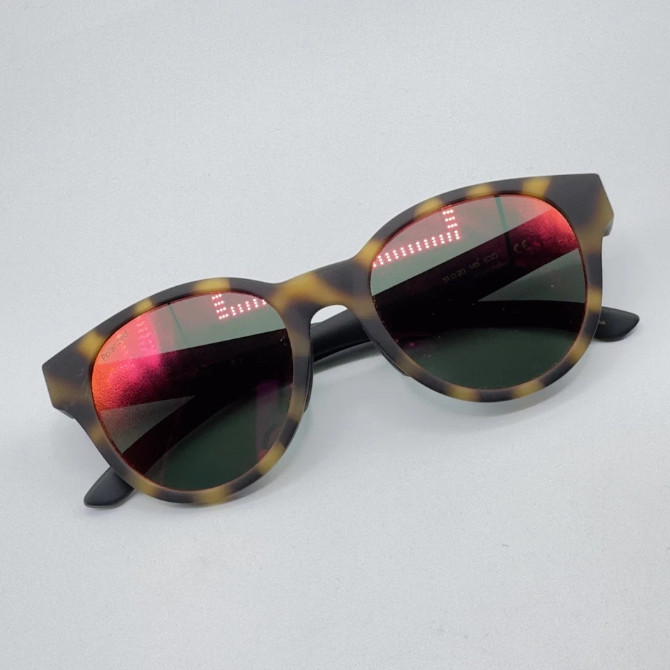 Smith SNARE Sunglasses Matte Honey Tortoise Round Polarized Red Mirror Lens - Immagine 2 di 4