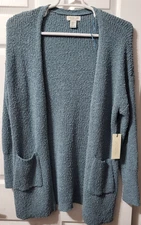 NWT Rachel Zoe Open Front Cardigan Sweater Pockets - Turquoise Womens XL