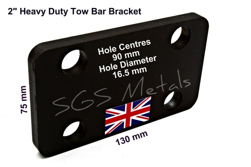BLACK Tow Bar Towbar Trailer Accessories Drop Plate Boat 4 x 4 Landrover Bolts - Picture 9 of 27