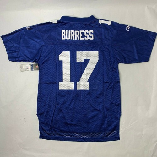 NWT Reebok Youth Large New York Giants Burgess Jersey Blue On Field - Picture 2 of 7