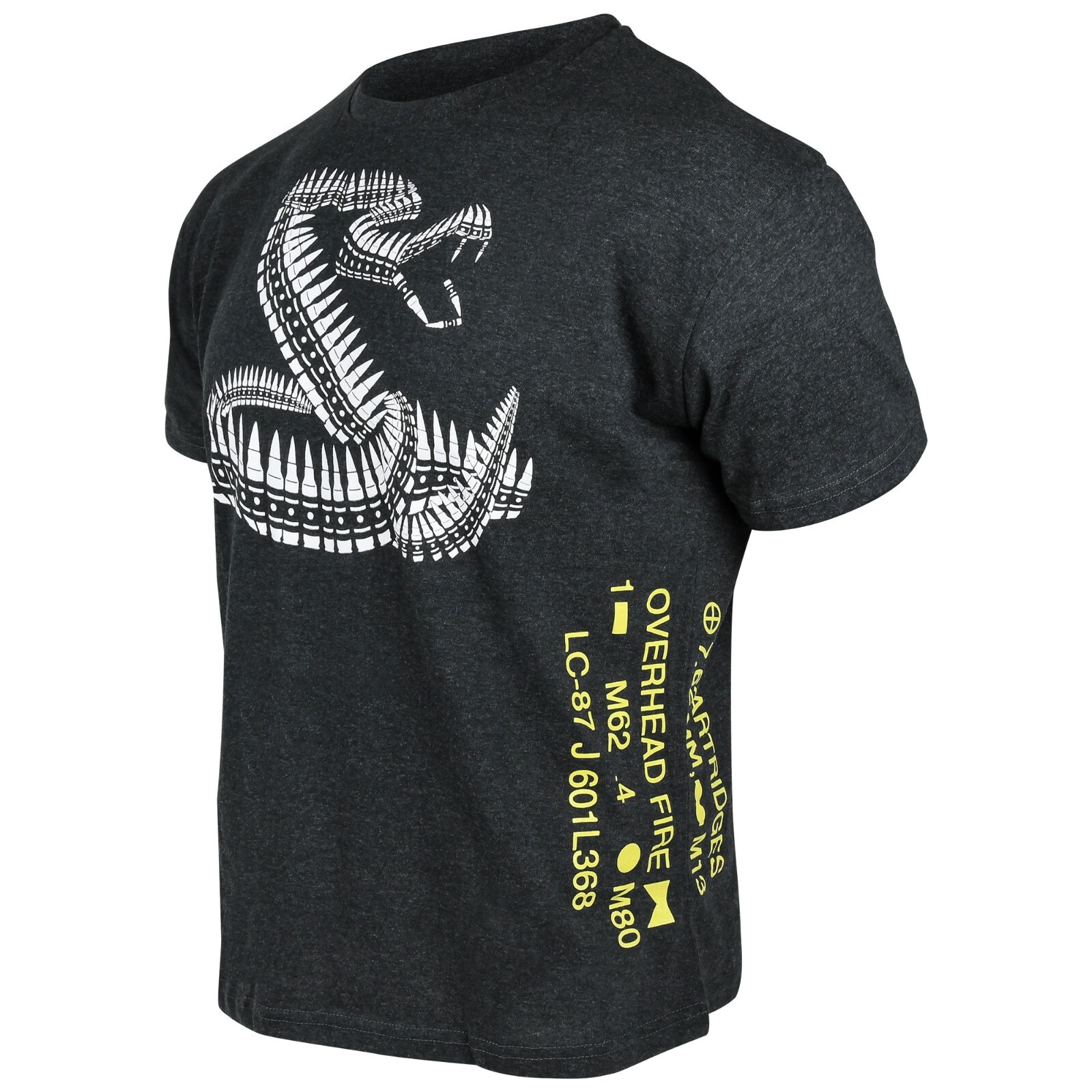 Front Toward Enemy Snake-Side T-Shirt (L)- Charcoal Heather