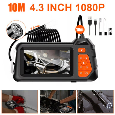 HD Industrial Endoscope Borescope 1080P LCD 4.3'' Inspection Snake Camera 5.5mm
