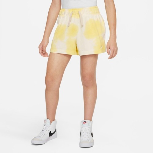 Nike Sportswear Washed Shorts Opti Yellow DX5072-731 Youth Big Kids' Girls NEW - Picture 5 of 13