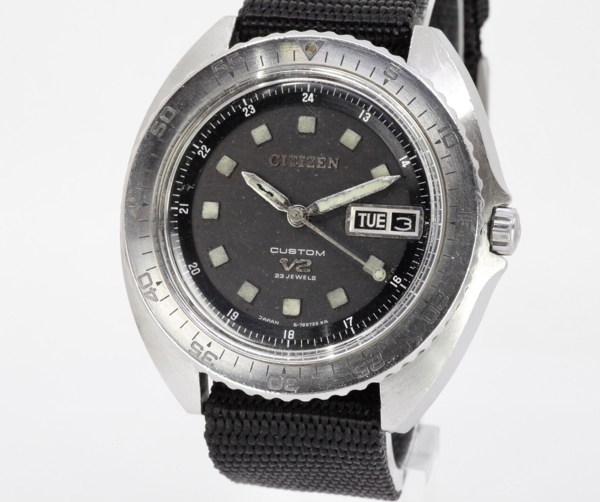 Vintage CITIZEN CUSTOM V2 23J AUTOMATIC DIVER WATCH JAPAN 64