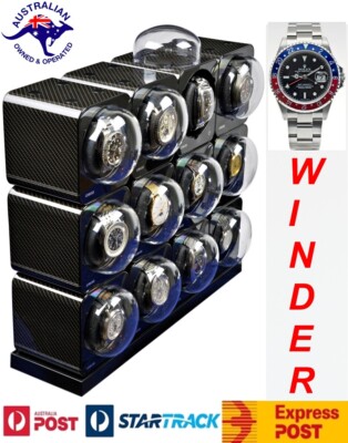BOXY Fancy Brick CARBON FIBRE LOOK Automatic Watch Winder for 12watches:12FCF-E4