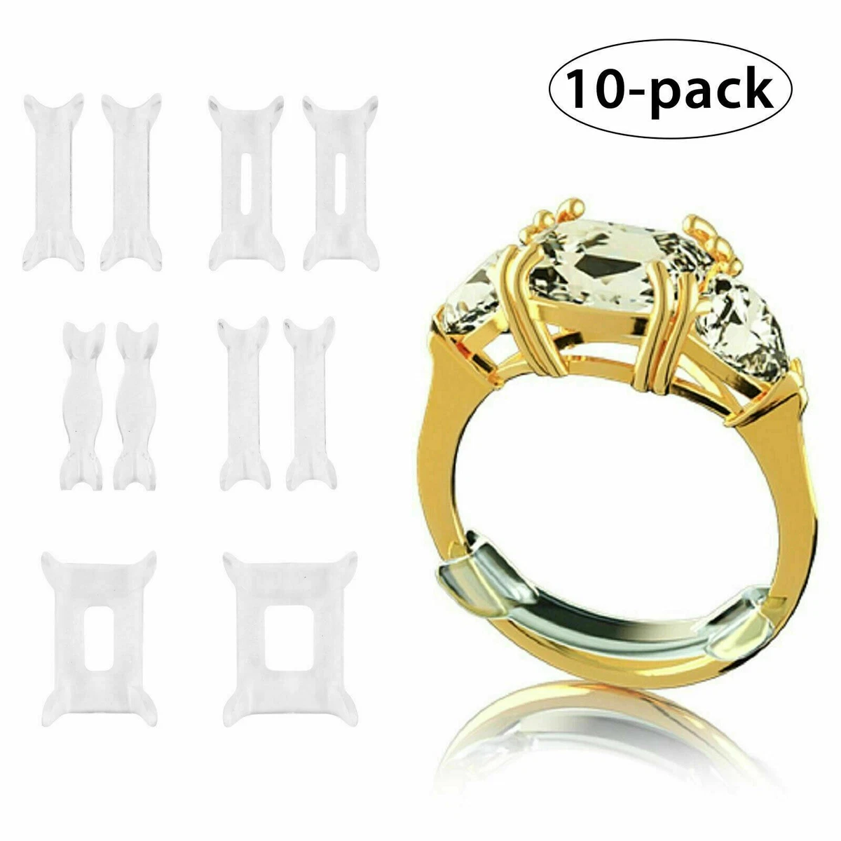 Invisible Ring Size Adjuster For Loose Rings Ring Adjuster Sizer Fit Any  Rings Ring Guard Spacer(Clip-on) 