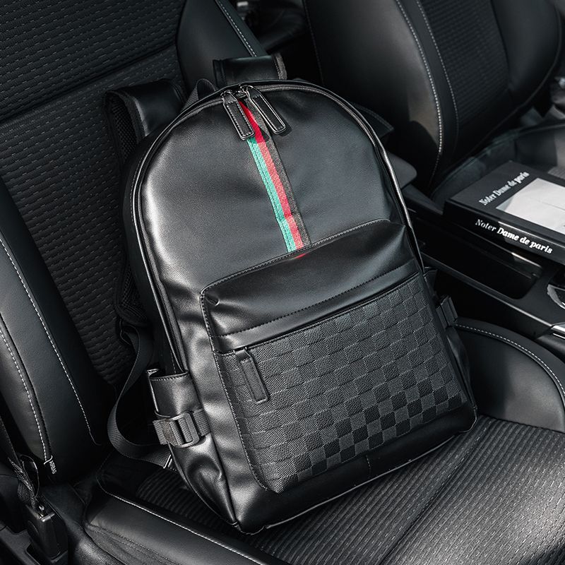 PU Leather Men's Shoulder Bags Fashion Travel Backpack Men Business Laptop Backpack School Boys Bag