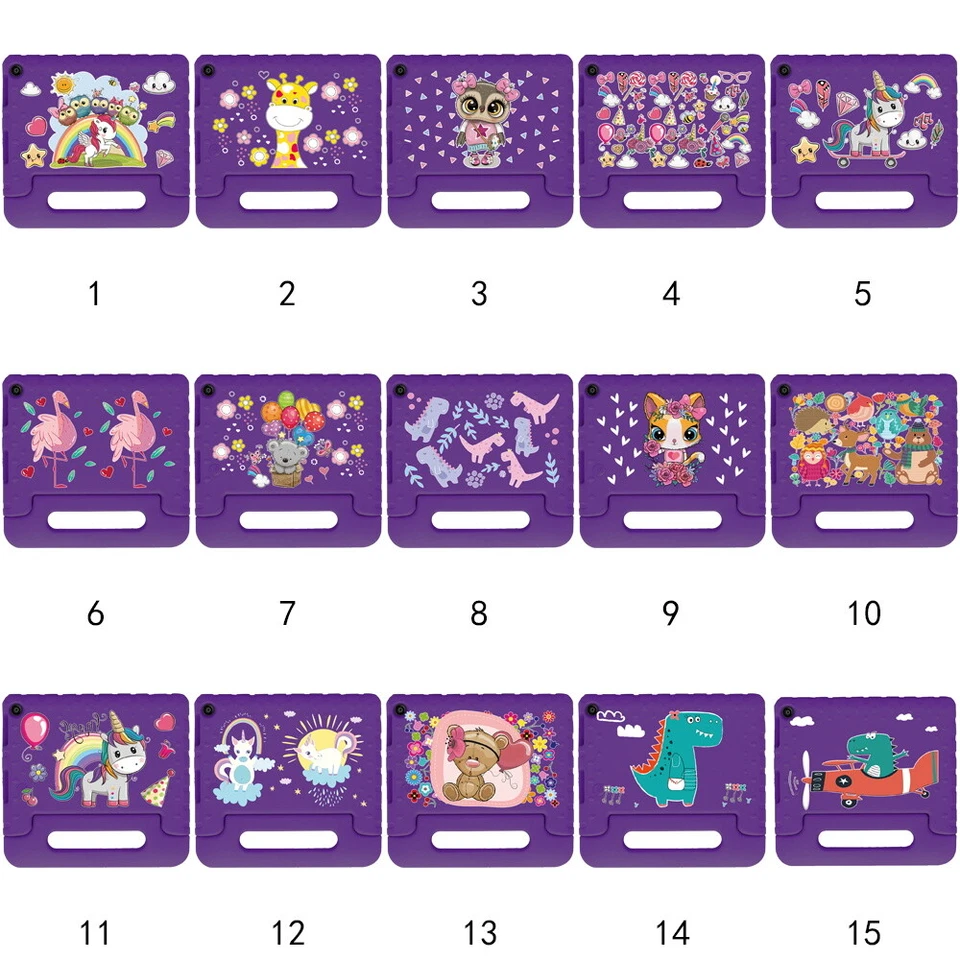 EVA Purple Handle Stand Tablet Cover Case For Amazon Fire HD 8/8 Plus/12th 2024 - Image 2 of 4