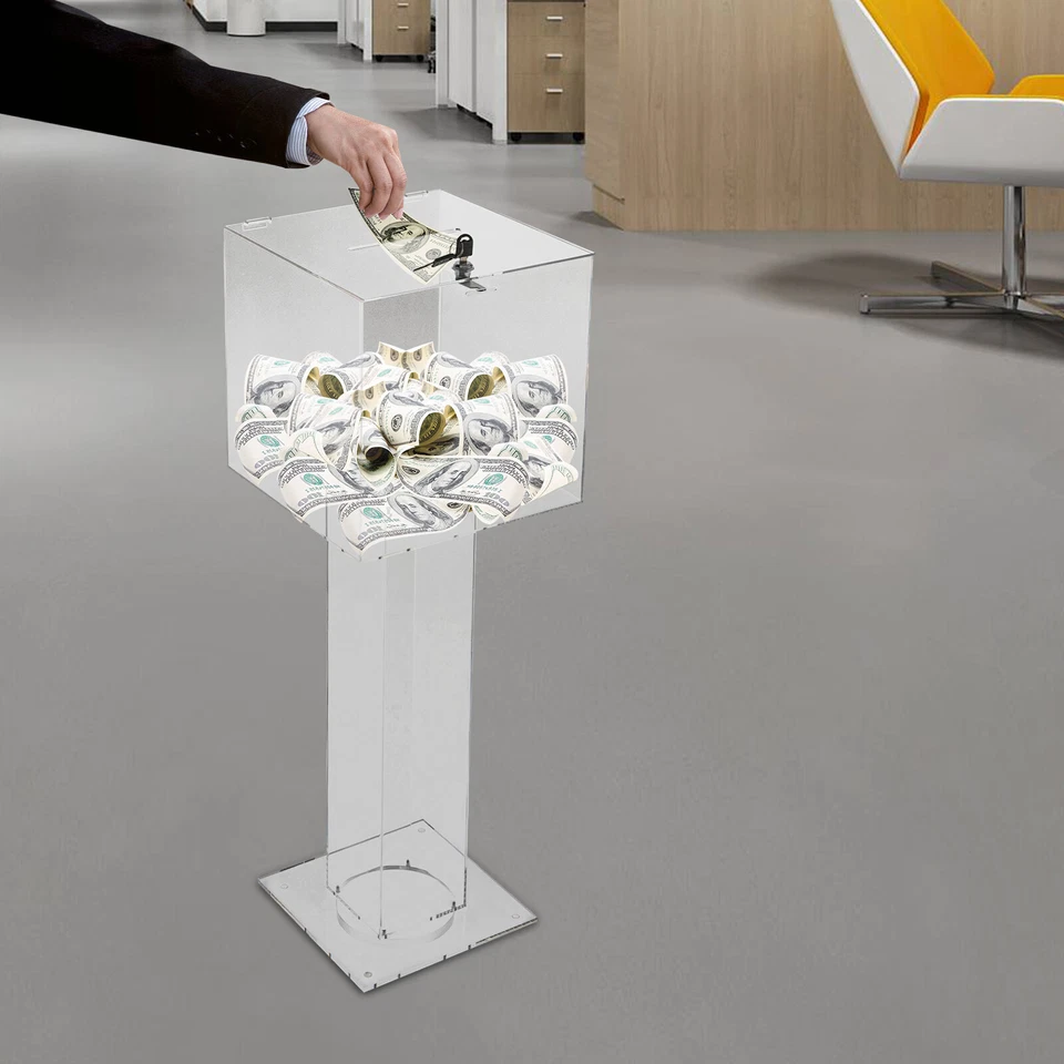 Acrylic Suggestion Box, Acrylic Donation Box, Clear Box for Donation & Ballot - Image 4 of 4