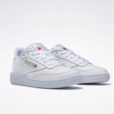 Reebok Classic C85 White Leather Lace Up Sneakers Club C 85 M6.5