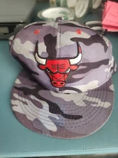 Mitchell & Ness Camo Chicago Bulls Blue Black Snapback Hat Cap 