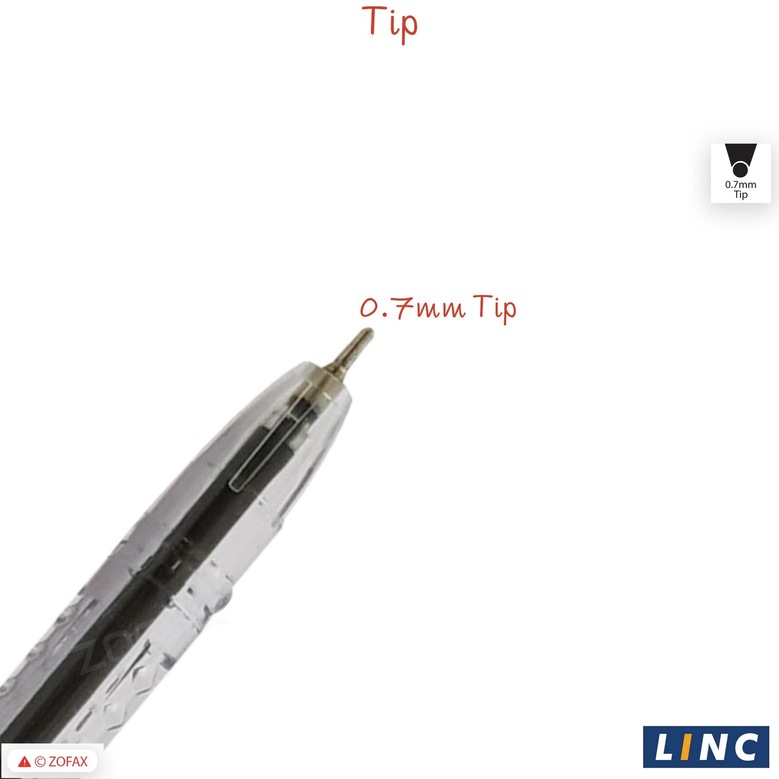 5 x 0.7mm LINC Faster Ball Pen BLACK Super Smooth Ballpoint Pens