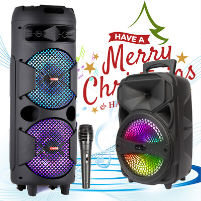 6000W Portable Party Bluetooth speaker Dual Subwoofer Super Loud Stereo Sound