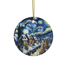 Starry Christmas Ceramic Ornament