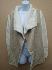 Womens Fever Cascade Collar Faux Suede & Sherpa Knit Jacket, Size Xl Nwt