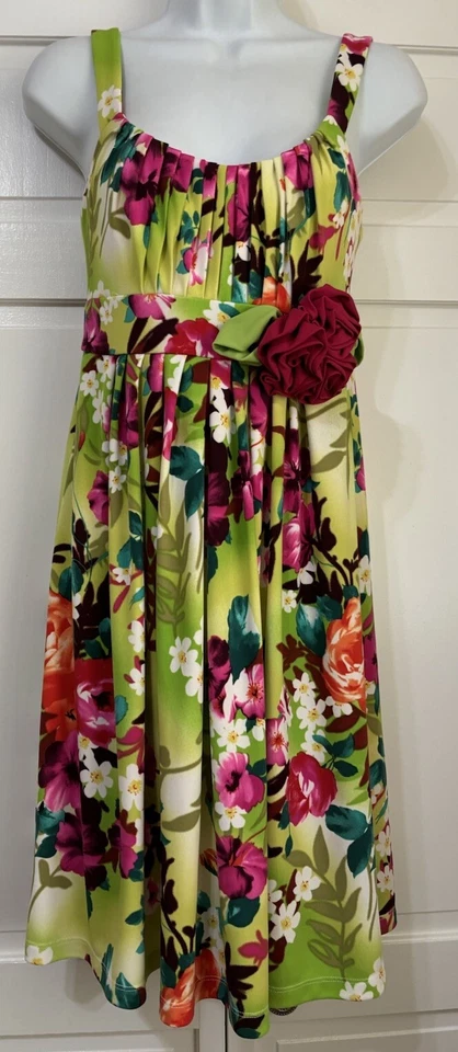 Женское яркое платье-футляр Muse Anthropologie с разноцветным цветочным узором размер 6 - Изображение 3 из 4